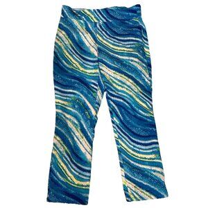 Attyre Woman’s Sz 8 Petite Cropped Capri Pants Stretch Pull On 25.5” L Blue